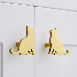 Cute Cat Knobs,Dog Kitchen Cabinet Pulls,Cat Pulls,Cute Cat Knobs,Kids Dresser Knob,Animal Door Pulls,Nursery Knob,Children Drawer Knobs