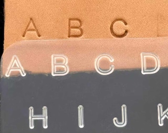Aviation Plastic Transparent leather printing tool handmade DIY vegetable tanned leather letter and number stamping tool
