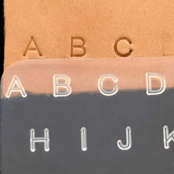 Aviation Plastic Transparent leather printing tool handmade DIY vegetable tanned leather letter and number stamping tool