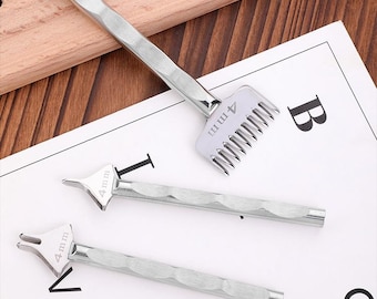 4mm Leather Stitching Punch Set: Stainless Steel Pricking Iron, DIY Leathercraft Tools