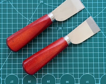 Leather Skiving Knife.Flat Knife.Leatherworking Tool.Straight Skinning Knife.Hand Forged Knife.Leather Cutter Steel Blade