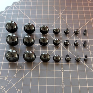 6-55mm Black Safety Eyes for Amigurumi Dolls & Stuffed Animals