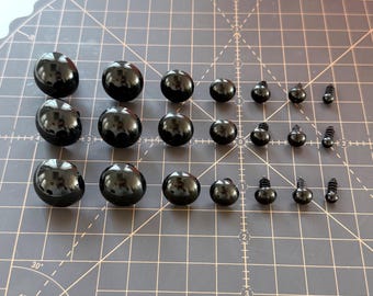 6-55mm Black Safety Eyes for Amigurumi Dolls & Stuffed Animals