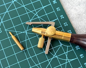 DIY Leather Stitching Groover & Edge Beveler Tool Kit - Sandalwood Handle