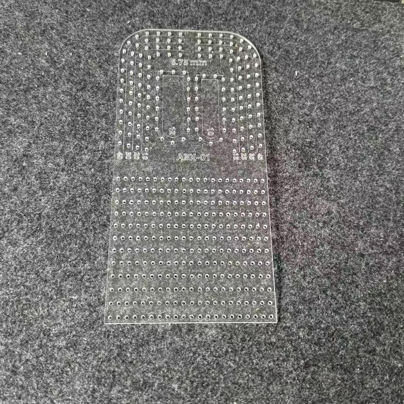 Gabarit d'espacement des fers à piquer et à piquer sur le cuir, Outils de travail du cuir, artisanat du cuir, Gabarit pour cuir acrylique 6.75mm
