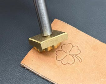 Four Leaf Clover Brass Stamping Die - Lucky Symbol Leather Embossing Stamp Foil Tool for DIY Leathercraft, Press Rod Not Included