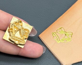 Bell Motif  Gold Foil Stamping with Copper Die Embossed Design, Luxury Holiday Gift Packaging for Christmas Wedding
