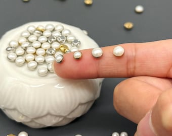 10/50/100pcs 4/5mm Pearl Metal Mini Doll Buttons