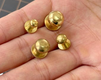 10 Sets Brass Rivets, Brass Cap Screwed Studs/ Button Leather Bucket Staples