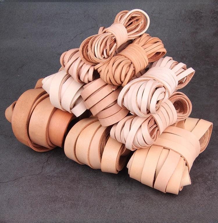Natural Cowhide Leather Cord, 5 Meters