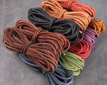 5 Meters Genuine Leather Cord: 3mm Round Rope for DIY Jewelry