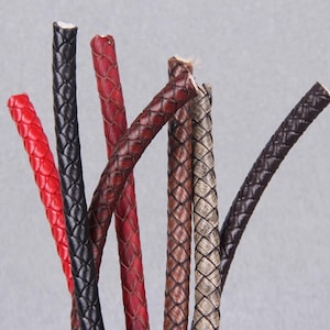 1/10 Meters Braided/Real Leather Cord, Round Cowhide Rope-8mm Width Leather Rope