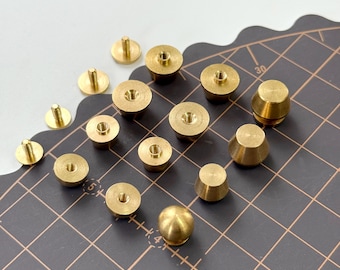Solid Brass Studs for Suitcase Bag Purse Feet: Handbag Rivets, Leather Craft Studs