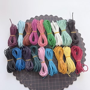 Cordón de cuero de vaca de colores de 2 mm: 5 metros de cuerda para pulseras DIY