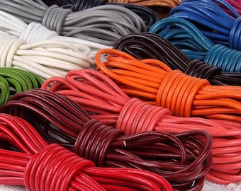 Round Genuine Leather Cord: 5 Meter DIY Jewelry Strap (1-3mm)