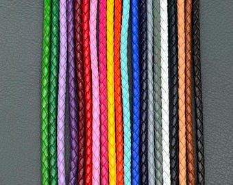 Cordon bolo en cuir de vachette tressé, 1 mètre : fabrication de bijoux à faire soi-même, 3-5 mm