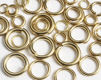 50/100 piezas de anillos divididos de latón - Conectores de llavero de anillo tórico abierto Anillos de salto de latón redondos - Divididos abiertos