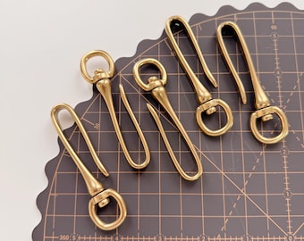 1/5/10pcs Solid Brass U Hook, Snake Bite Hook, Snake Hook, Belt Hook, Key Ring Hook, Fishhook, Loop Clip Clasp Keychain Lanyard Wallet