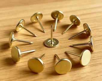 TTZEZE 20-Pack Solid Pure Copper Upholstery Tacks – Antique Bronze, 6mm Head, 22mm Rod, Decorative Brass Nails For Furniture, Wood, And Craft Projects