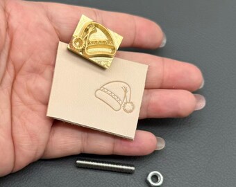 Santa Hat Copper Die for Gold Foil Stamping, Christmas Embossing Mold, Custom Hot Stamp Die for Paper Card Leather