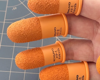 Finger Protector /Orange Rubber Finger Cots/ Finger Guard Leather Working Essential/ Needle Felting Sewing Stitching Leathercraft Fabric