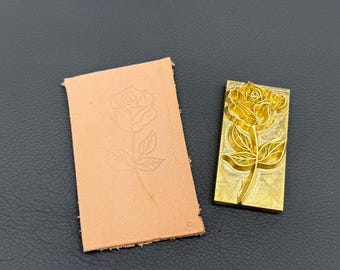 Leafy Rose Brass Hot Foil Embossing Die for Leather Craft