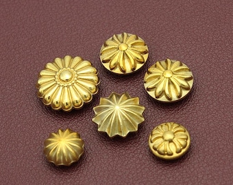 1/5/10 stks H62 messing chrysant stijl decoratieve gesp: messing leer ambachtelijke decoratie-accessoires
