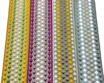 50mm Wide Double Sided Jacquard Fabric With Jumping Points Webbing, Backpack Shoulder Strap / Guitar Camera Shoulder Strap