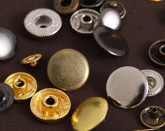 10 sets lichtmetalen drukknopen: leren tashardware