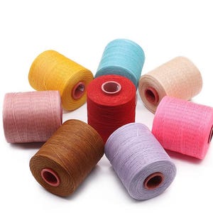680m/210D Flat Waxed Polyester Thread: Leather Sewing Cord, DIY Craft 1mm Width
