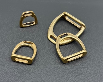 Solid Brass Stirrup Belt buckle,Safety Key Carabiner Hook Backpack fastener / Belt buckle
