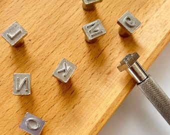 Leather Stamp Tools,Letters/Numbers Leathercraft Embossing Pattern,Belt Bag Carving Punches Engraving Toolkit,DIY