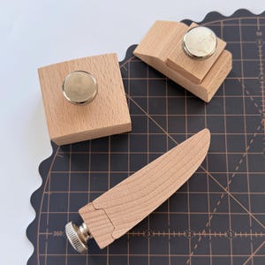 Buchenholz Sandpapierhalter Schleifblock Leder Polieren