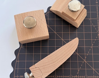Beech wood Sandpaper Holder Sanding Block Leather Burnisher