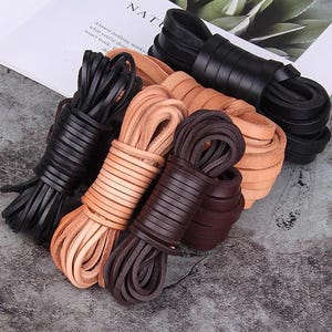 Cordón de piel de vaca auténtica de 5 metros: cuerda para hacer pulseras y collares (4 mm)