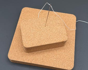 Thick High-Density Cork Punch Pad – Anti-Puncture Compressed Cork Mat for Punch Needle, Cone Needles & Leather Tools