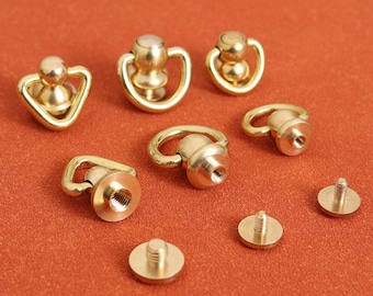 5/10 Sets Brass Swivel Post Screw Connector: Wallet Lanyard Buckle Hardware