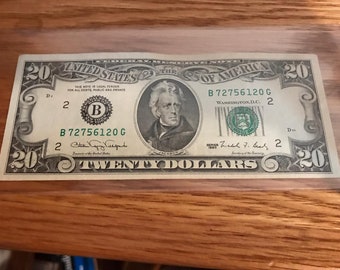 Dollar Bill Etsy - 20 dollar bill 1990 vintage real money