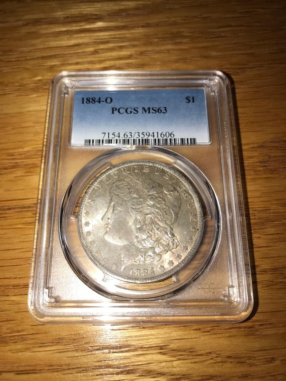 1884 O Morgan Silver Dollar Coin Pcgs Ms63 Etsy