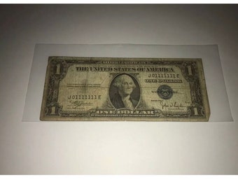 1 Dollar Bill 1935 Amazing Serial Number 01111111