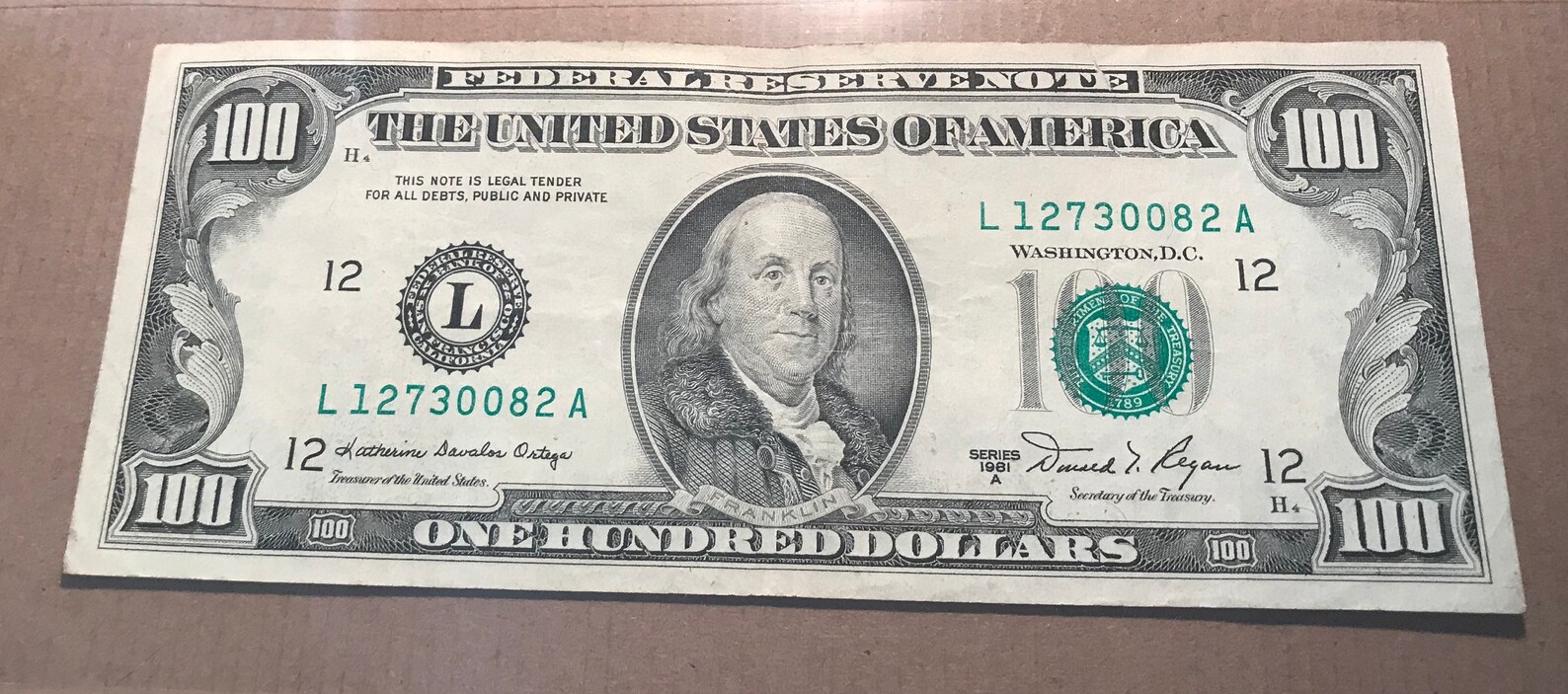100 dollar bill 1981 vintage real money Etsy