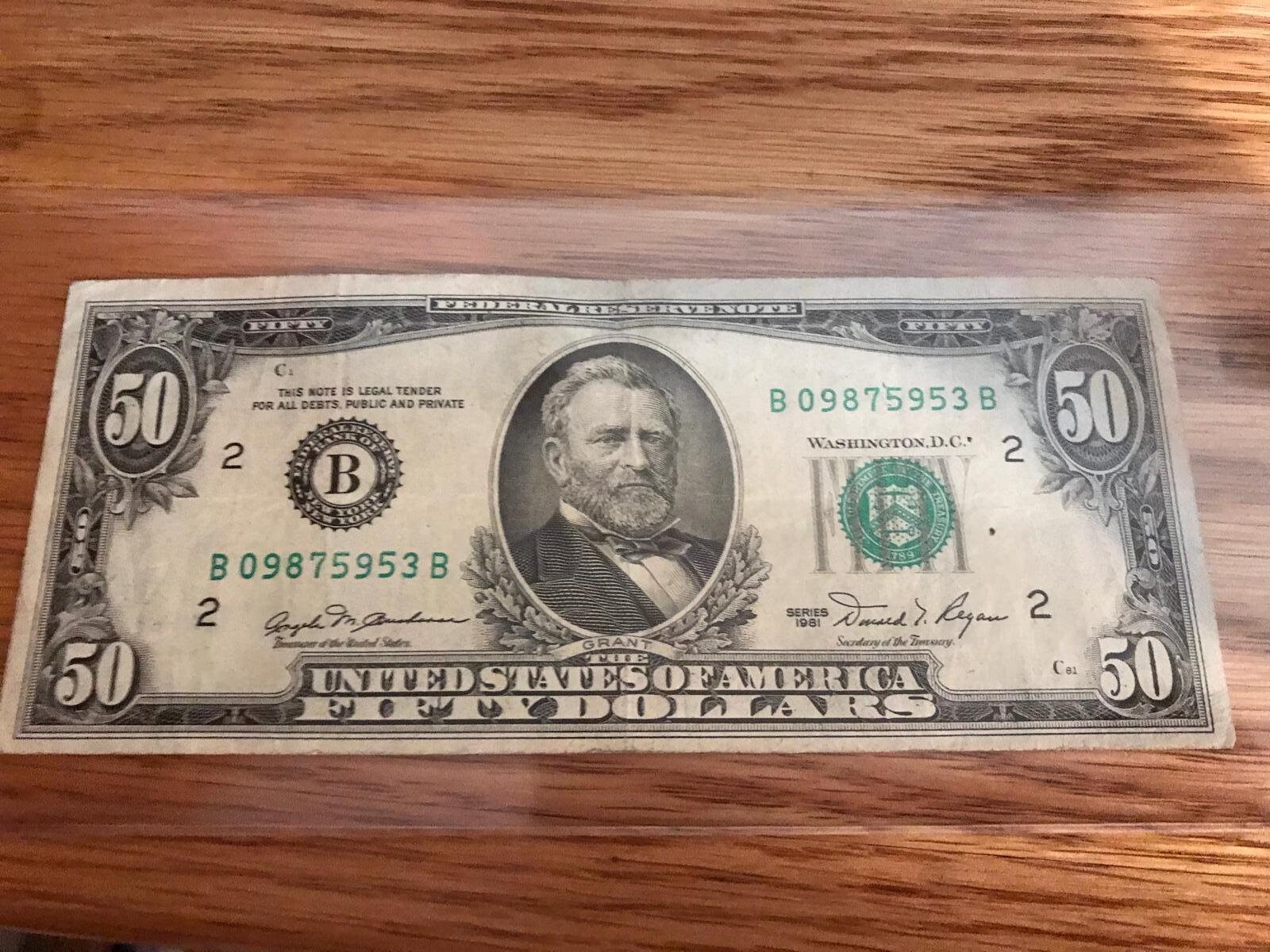 50 Dollar Bill 1981 Year Vintage Real Money - Etsy