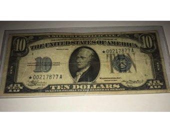 10 Dollar bill blue certificate 1934