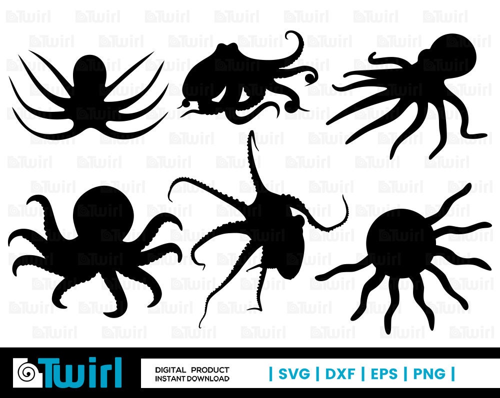 Download Free Octopus Svg Sea Fish Svg Ocean Silhouette Sea Animal Etsy SVG Cut Files