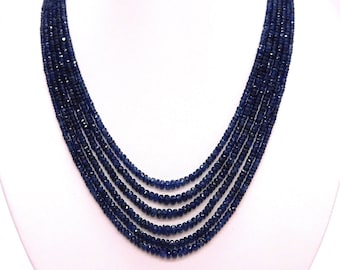 Blaue Saphir-kette Facettiert 46 Cm Lang Edelsteinketten