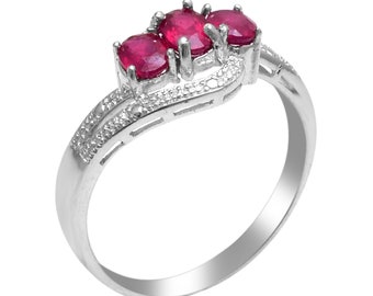 AAA Quality Beautiful Sterling Silver Ring, Natural Ruby Ring, Natural Gemstone Ring, Promise ring, Anniversary Rings, Rings for Women
