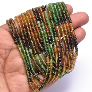 Natural Petro Tourmaline beads, Tourmaline beads,Tourmaline rondelle beads ,Petro Tourmaline Faceted 3-3.5MM Beads For Jewelry Making