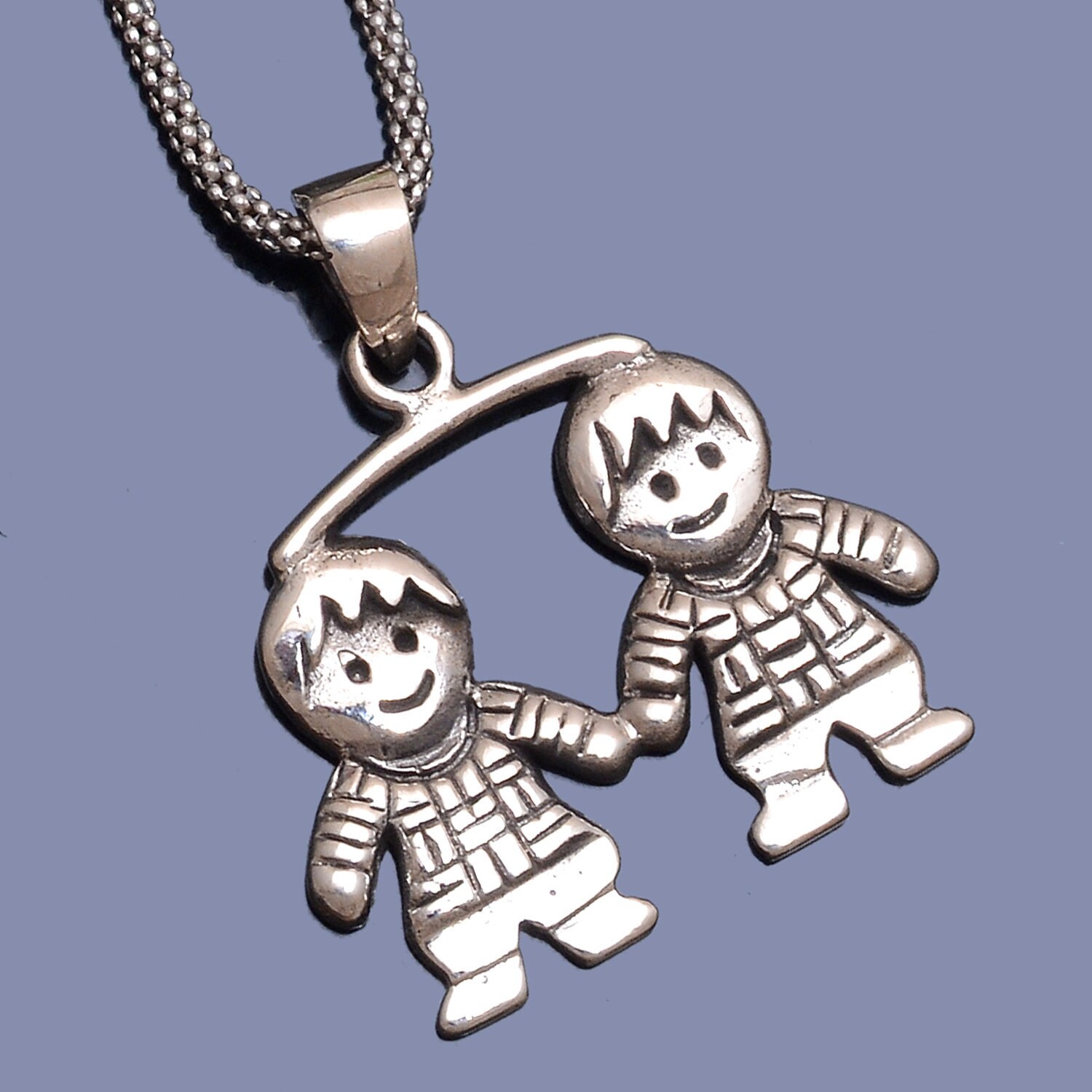 Sterling Silver Boy and Girl Charms Pendants Antique Silver Etsy UK