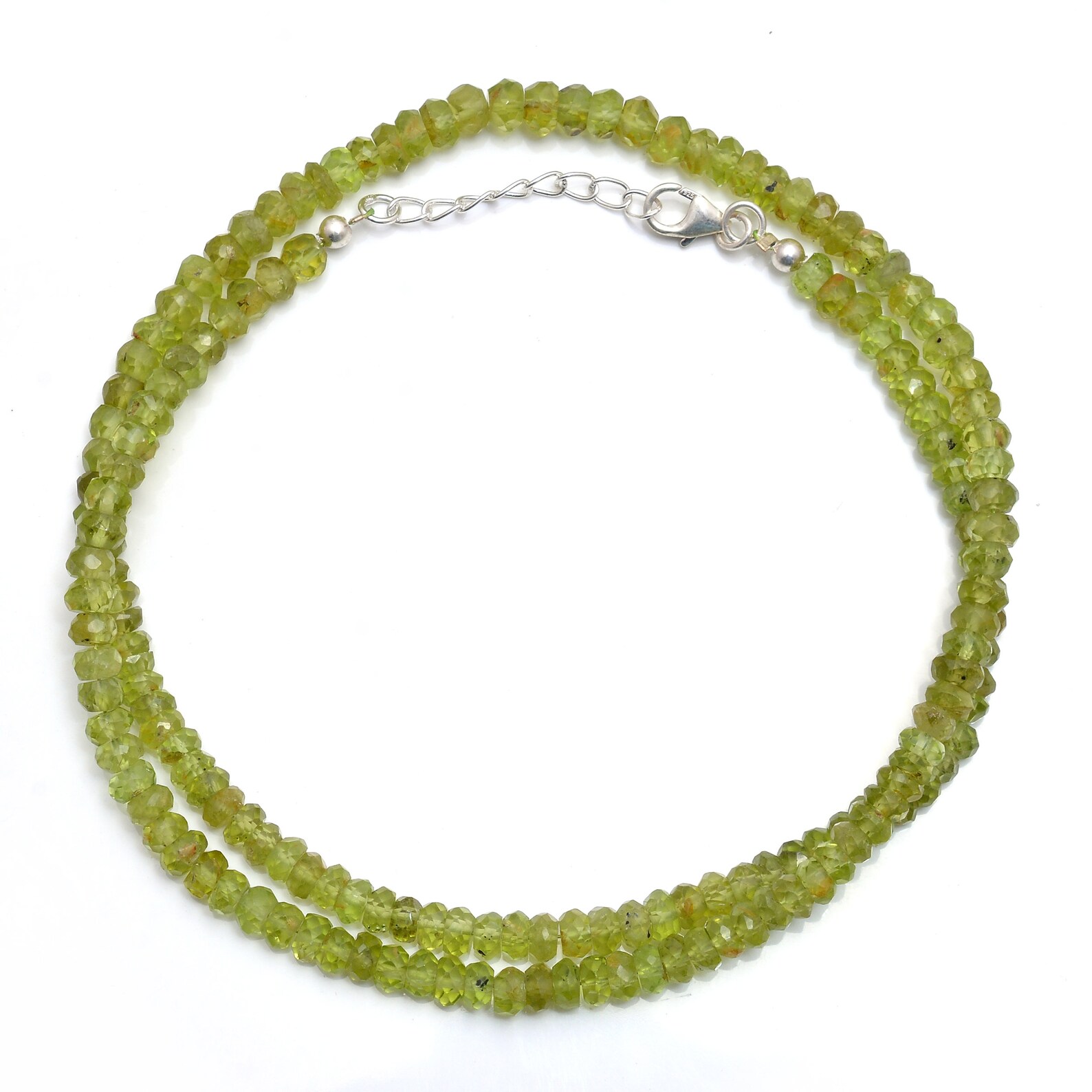 Natural Peridot Beaded Necklace Peridot 4MM Beaded Necklace Etsy