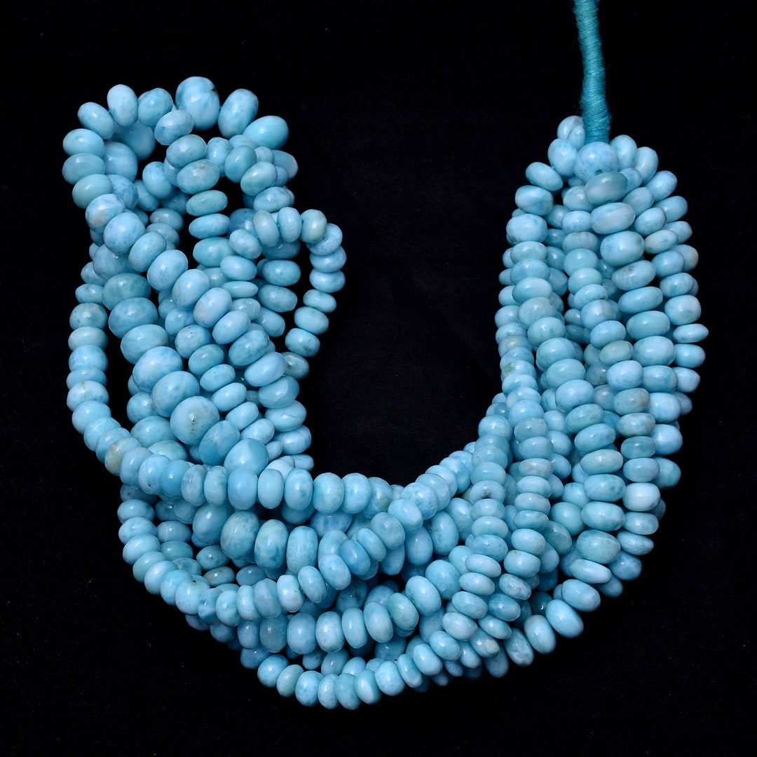 AAA High Quality Larimar Plain Roundel Gemstone Beads, Larimar Plain